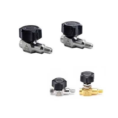 GasFlo Products Membraanafsluiters voorzien van lange aansluiting LL series en rond handwiel